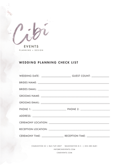 Wedding Planning Check List