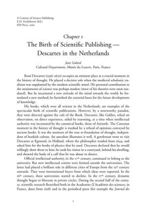 The Birth of Scientific Publishing — Descartes in the Netherlands