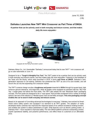 Daihatsu Launches New TAFT Mini Crossover As Part Three of DNGA