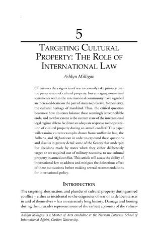 Targeting Cultural Property: the Role Of