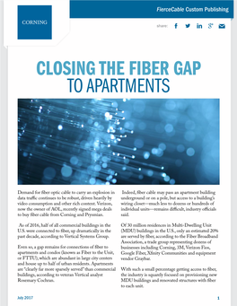 Closing the Fiber Gap to Apartments