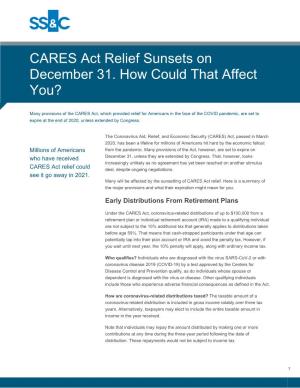 CARES Act Relief Sunsets on December 31. How Could That Affect You?