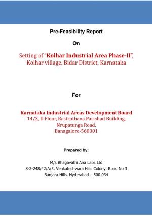 Kolhar Industrial Area Phase-II”, Kolhar Village, Bidar District, Karnataka