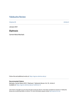 Yalobusha Review Ekphrasis