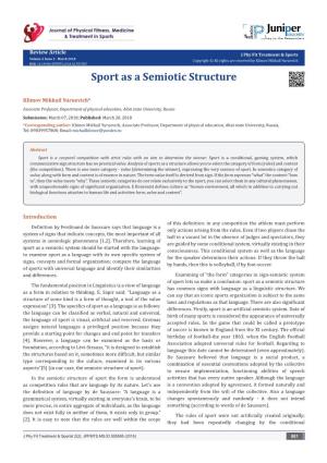 Sport As a Semiotic Structure