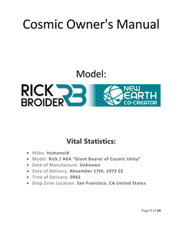 Cosmic Owner's Manual