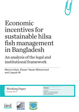 Economic Incentives for Sustainable Hilsa Fish Management in Bangladesh an Analysis of the Legal and Institutional Framework