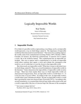 Logically Impossible Worlds
