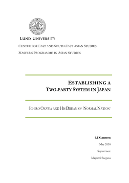 Establishing a Two-Party System in Japan