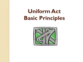 Uniform Act Basic Principles Training Objectives