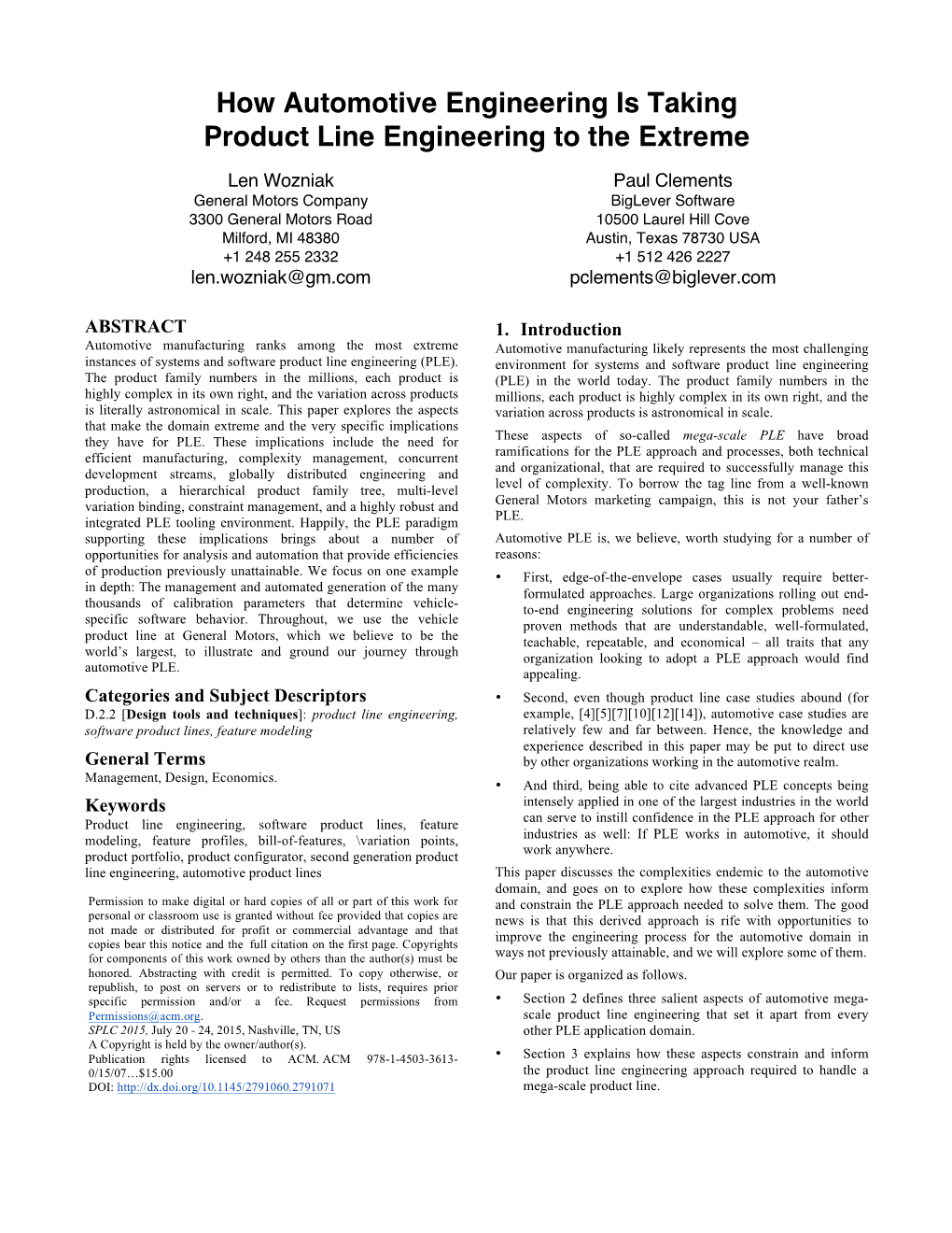 How Automotive Engineering Is Taking Product Line Engineering to the Extreme