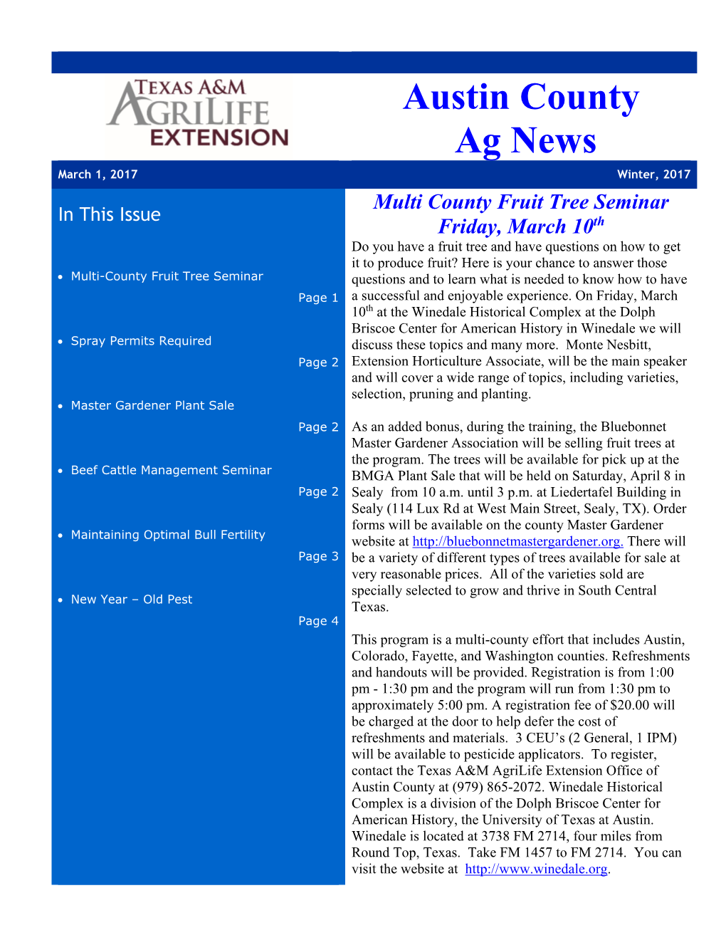 Austin County Ag News