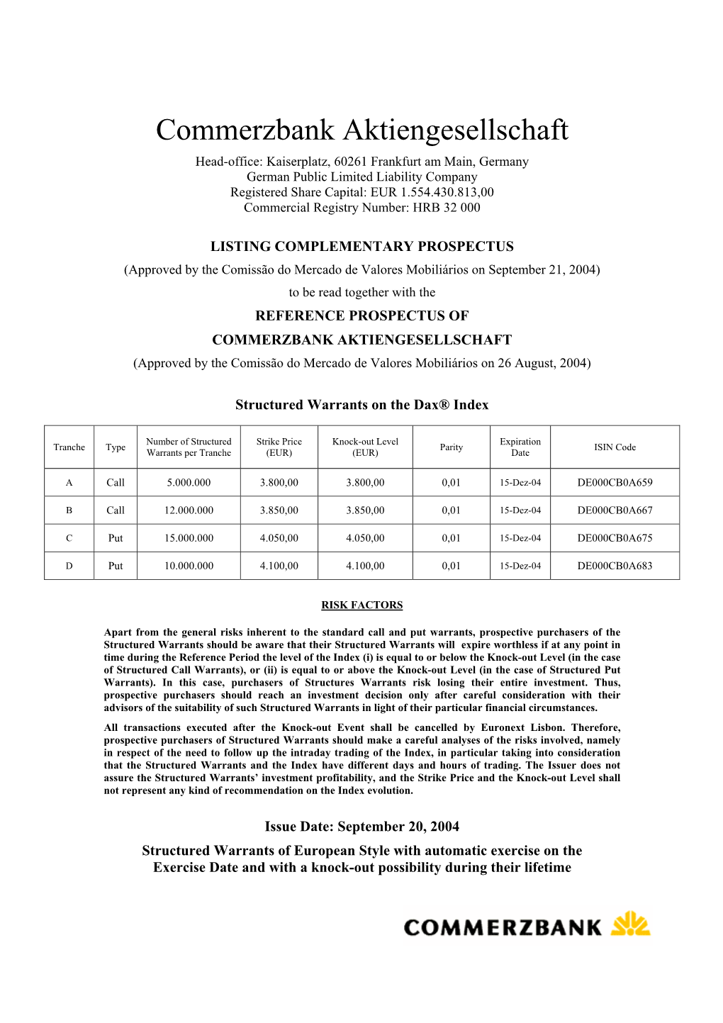 Commerzbank Aktiengesellschaft