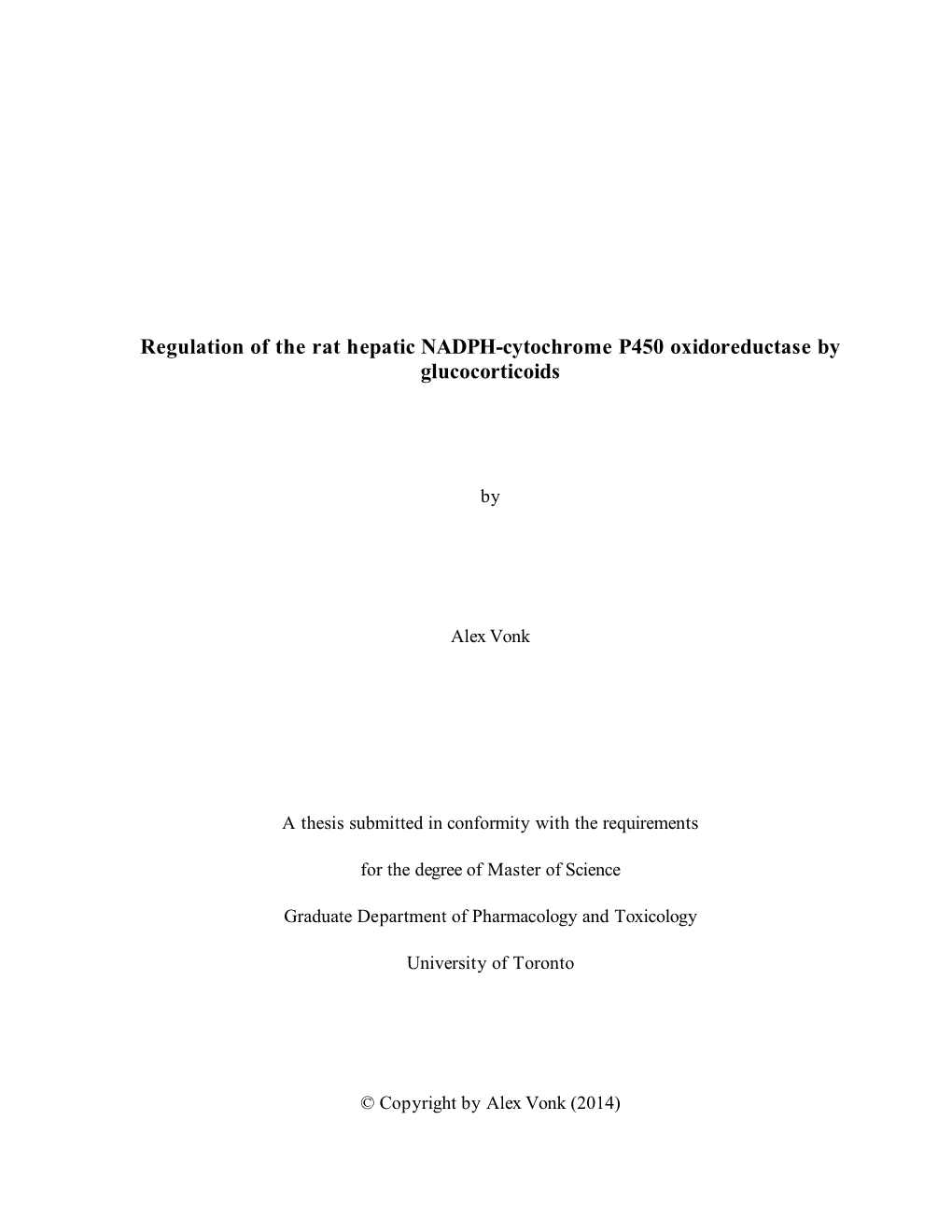 Regulation of the Rat Hepatic NADPH-Cytochrome P450 Oxidoreductase by Glucocorticoids