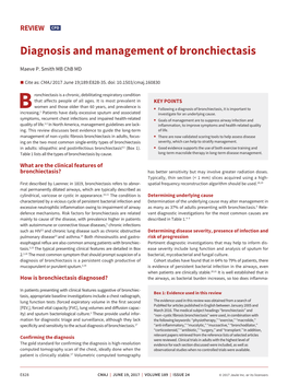 Diagnosis and Management of Bronchiectasis