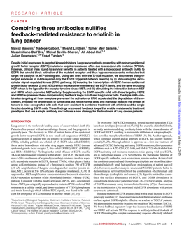 Combining Three Antibodies Nullifies Feedback-Mediated Resistance to Erlotinib in Lung Cancer