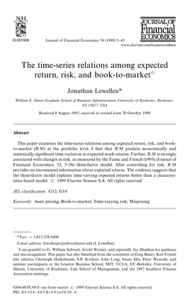 The Time-Series Relations Among Expected Return, Risk, and Book-To-Marketଝ