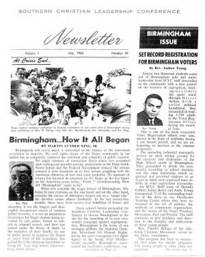 SCLC Newsletter, July, 1963