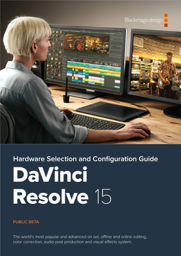 Hardware Selection and Configuration Guide Davinci Resolve 15