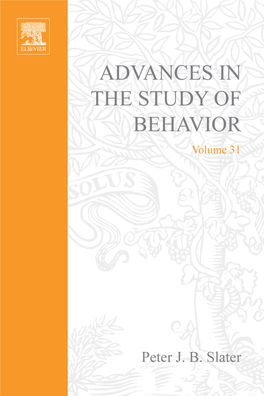 Advances in the Study of Behavior, Volume 31.Pdf