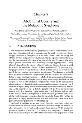 Chapter 8 Abdominal Obesity and the Metabolic Syndrome