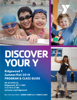 Ridgewood Y Summer/Fall 2019 PROGRAM & CLASS GUIDE