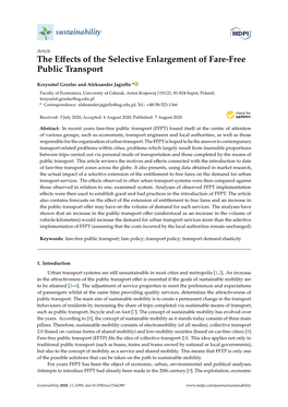 The Effects of the Selective Enlargement of Fare-Free Public