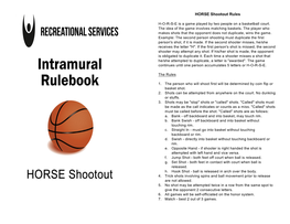 HORSE Shootout Rules