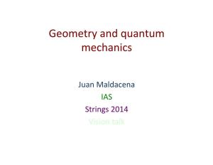 Geometry and Quantum Mechanics