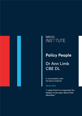 Policy People Dr Ann Limb CBE DL