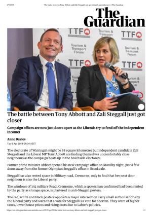 The Battle Between Tony Abbott and Zali Steggall Just Got Closer | Australia News | the Guardian