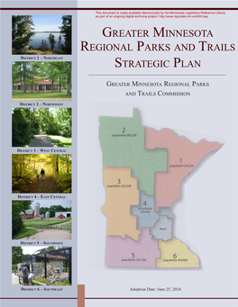 Greater Minnesota Regional Parks and Trails District 1 – Northeast Strategic Plan