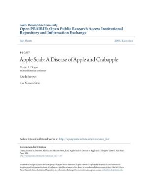 Apple Scab: a Disease of Apple and Crabapple Martin A