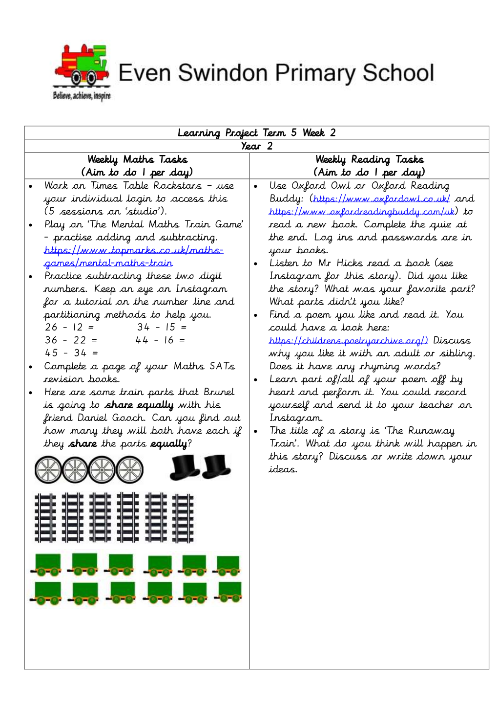 Learning Project Term 5 Week 2 Year 2