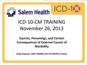 ICD-10-CM TRAINING November 26, 2013