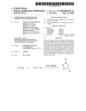 (12) Patent Application Publication (10) Pub. No.: US 2009/0068738A1 BERTOZZ Et Al