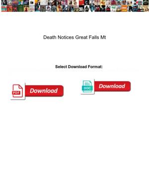 Death Notices Great Falls Mt