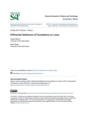 Differential Settlement of Foundations on Loess