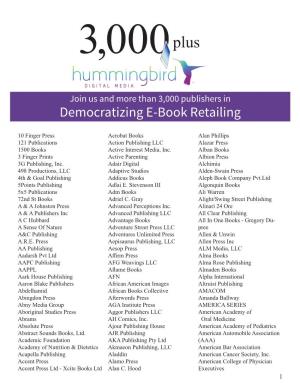 Democratizing E-Book Retailing