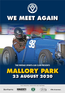 VSCC Mallory Park Programme 23 August 2020