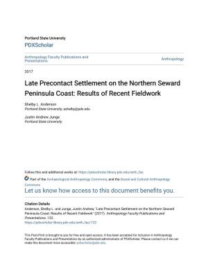 Late Precontact Settlement on the Northern Seward Peninsula Coast: Results of Recent Fieldwork