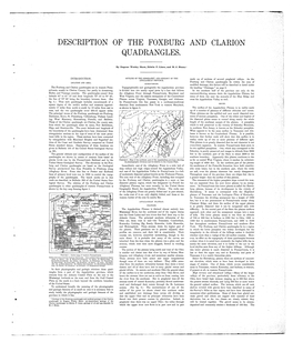 Description of the Foxburg and Clarion