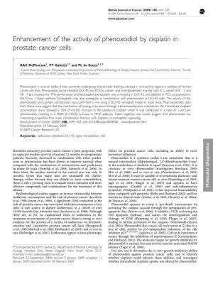 Enhancement of the Activity of Phenoxodiol by Cisplatin in Prostate Cancer Cells