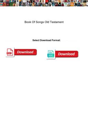 Book of Songs Old Testament