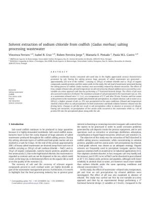 Solvent Extraction of Sodium Chloride from Codfish