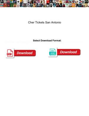 Cher Tickets San Antonio