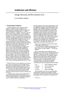Architecture and Efficiency: George Maciunas and the Economy Of