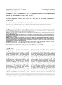 Identification of Development and Pathogenicity Related Gene in Botrytis Cinereavia Digital Gene Expression Profile