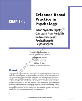 CHAPTER 3 Practice in Psychology What Psychotherapists Can Learn from Research on Treatment and Psychotherapistdistribute Responsivenessor