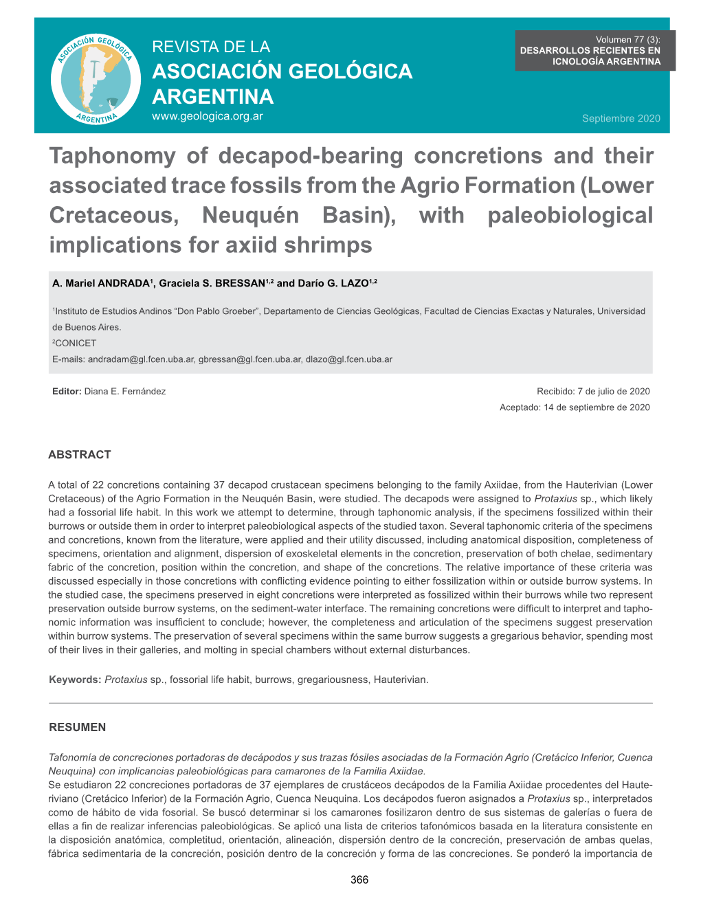 Taphonomy of Decapod-Bearing Concretions and Their Associated